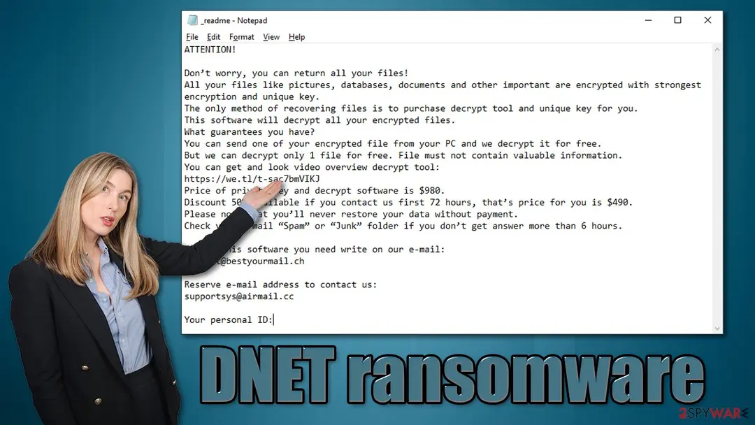 DNET ransomware: djvu virus
