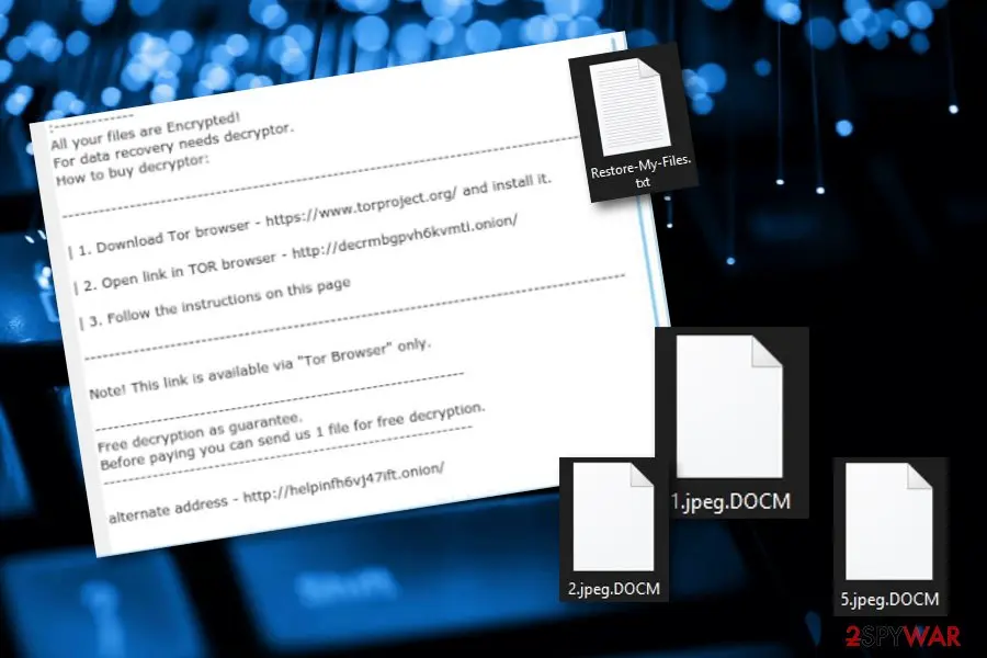 Screenshot of Docm: ransomware virus