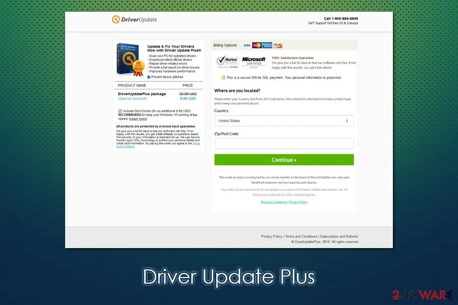 Driver Update Plus: shows fake scan results