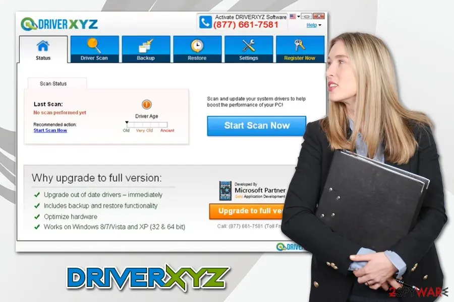 DriverXYZ: pup virus driver updater