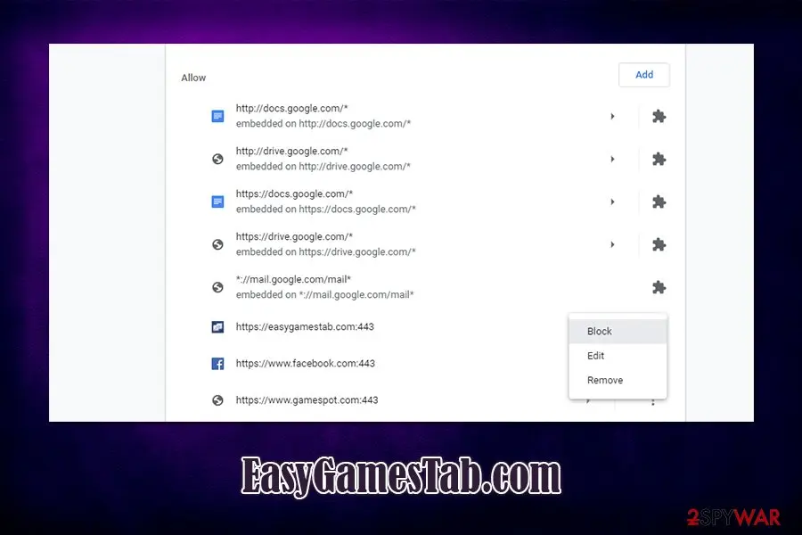 EasyGamesTab.com: easygamestab com push notification removal from google chrome