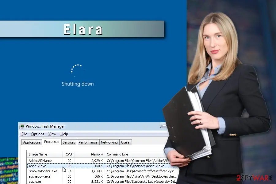 Screenshot of Elara app: virus