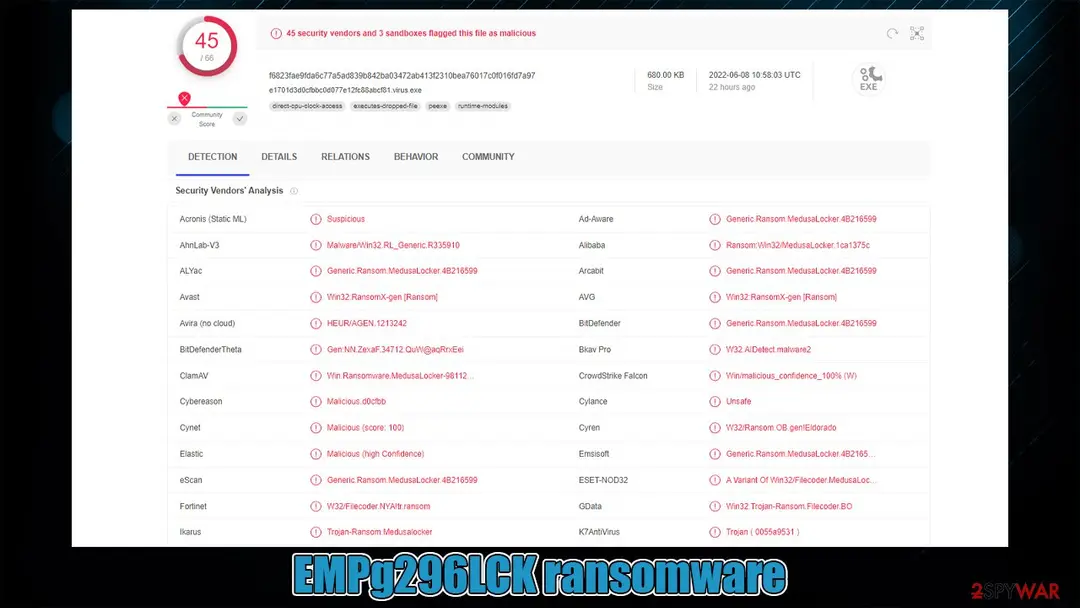 EMPg296LCK virus: empg296lck ransomware medusalocker