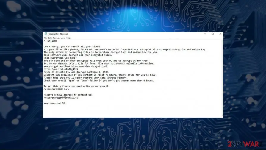 Screenshot of Erif: ransomware