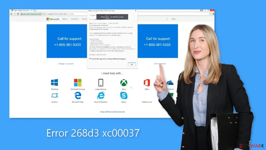 Error 268d3 xc00037: screenshot