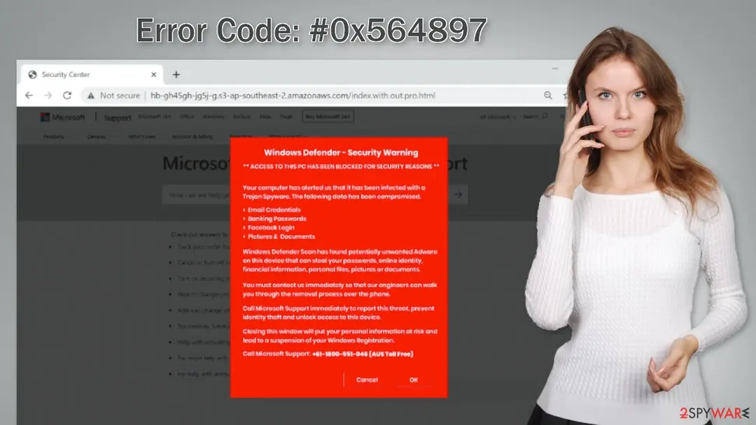 Trojan Spyware Alert – Error Code: #0x564897: error code