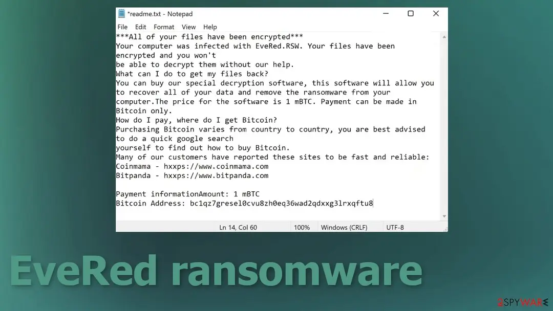 EveRed ransomware: evered virus