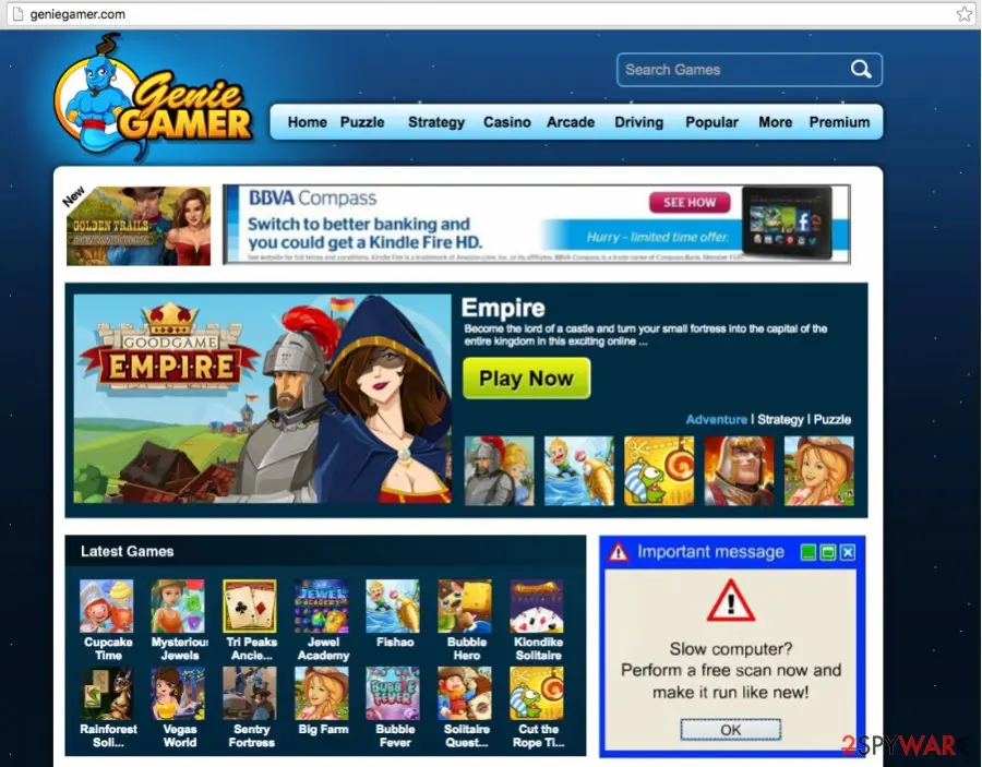 GenieGamer ads: example of genie gamer website