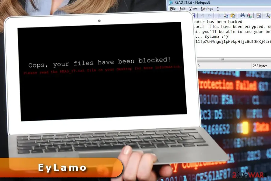 EyLamo ransomware virus: screenshot