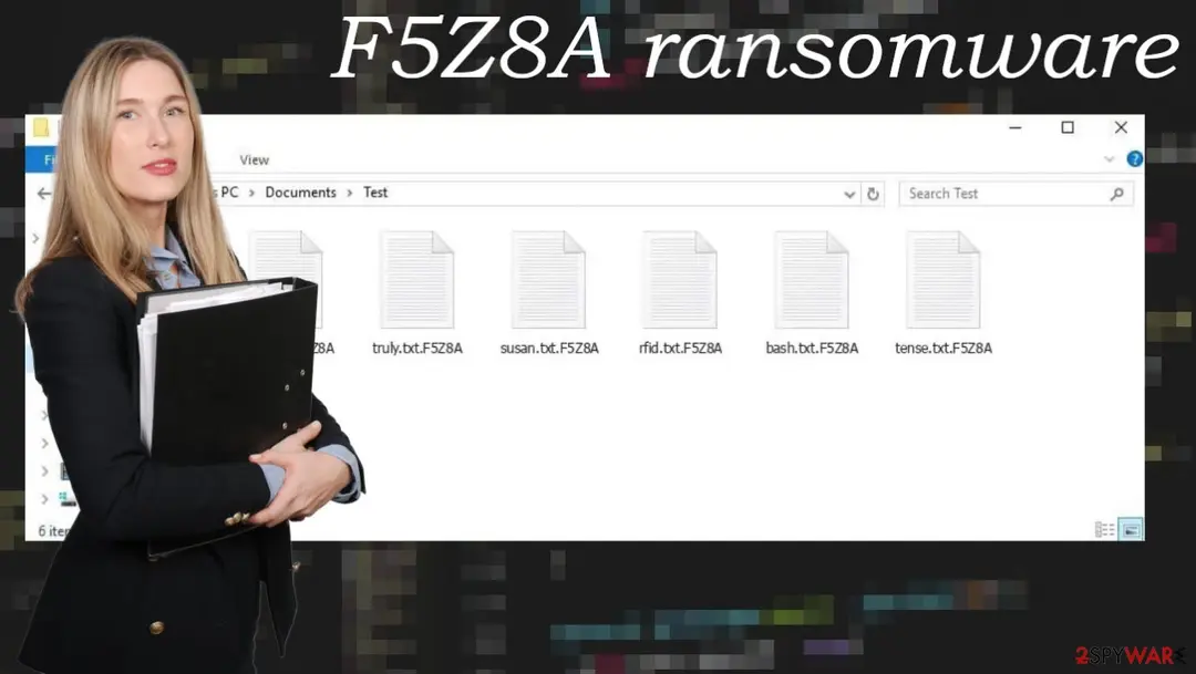 Screenshot of F5Z8A ransomware: virus
