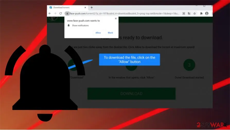 Face-push.com: face push com adware notifications
