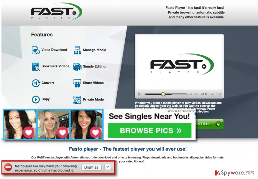 FastoPlayer ads: fastoplayer website and