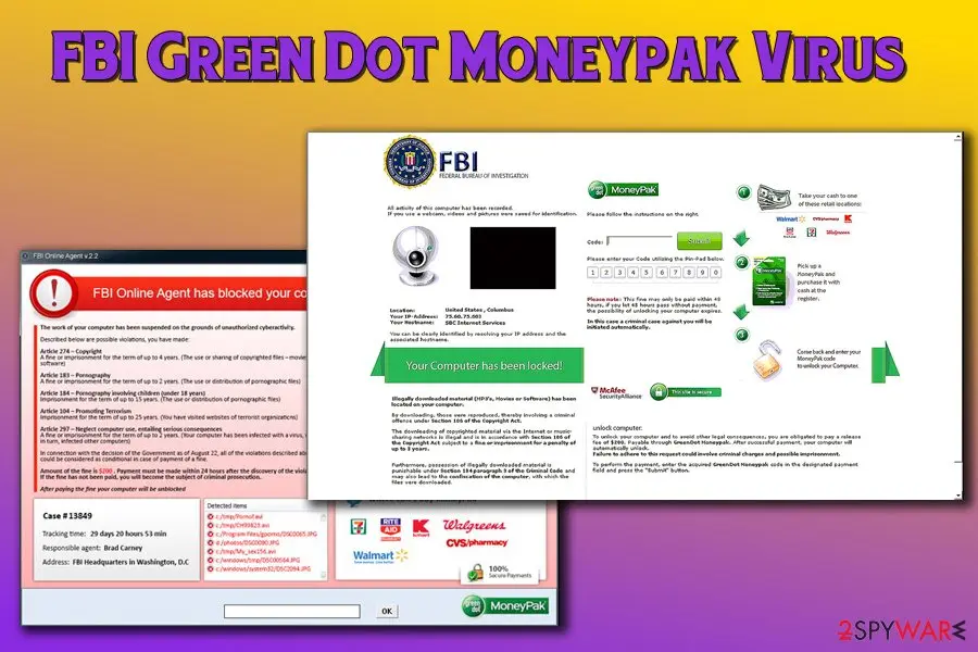 FBI Green Dot Moneypak Virus: screen locker