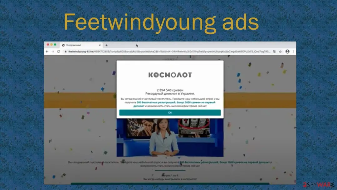 Screenshot of Feetwindyoung ads: cover