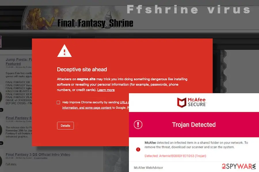 Screenshot of Ffshrine: trojan virus