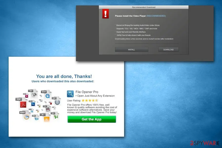File Opener Pro: spread via software bundling fake updates