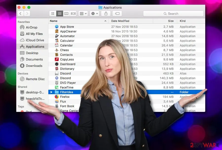Screenshot of FilterIdea: adware