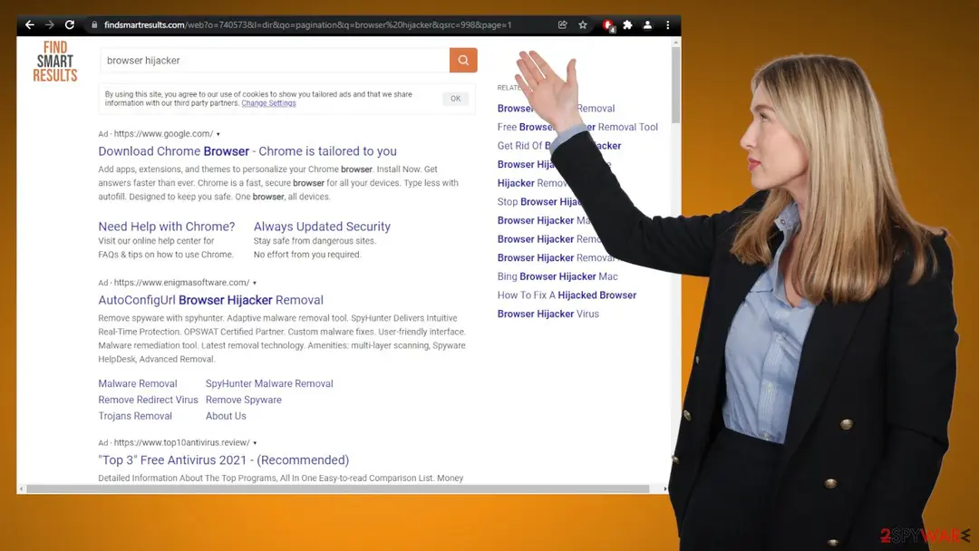 Screenshot of FindSmartResults: search