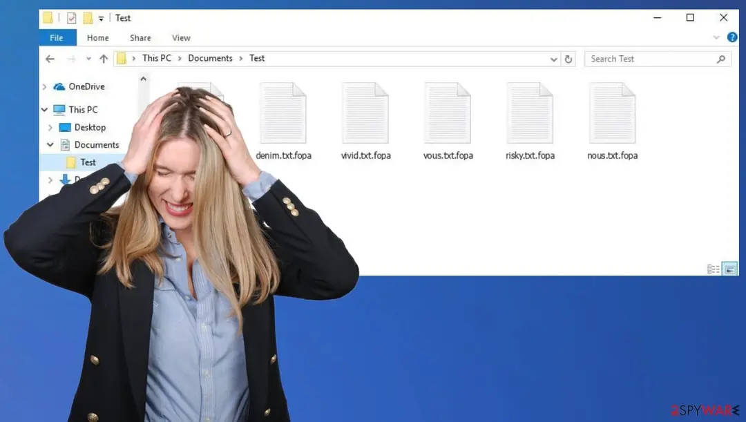 Fopa file virus: screenshot