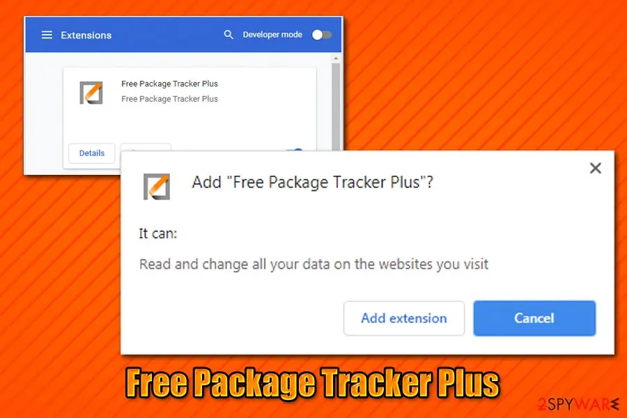 Free Package Tracker Plus: extension redirects