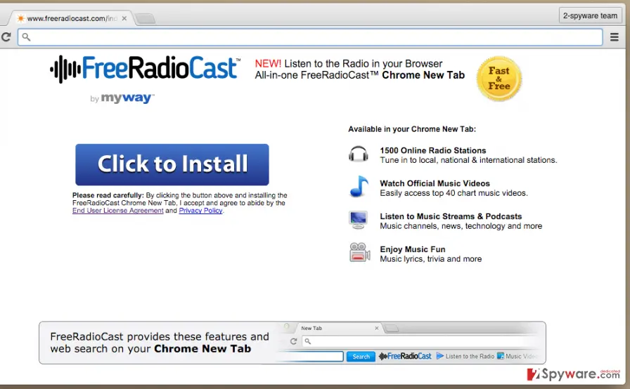 Free Radio Cast Toolbar: screenshot