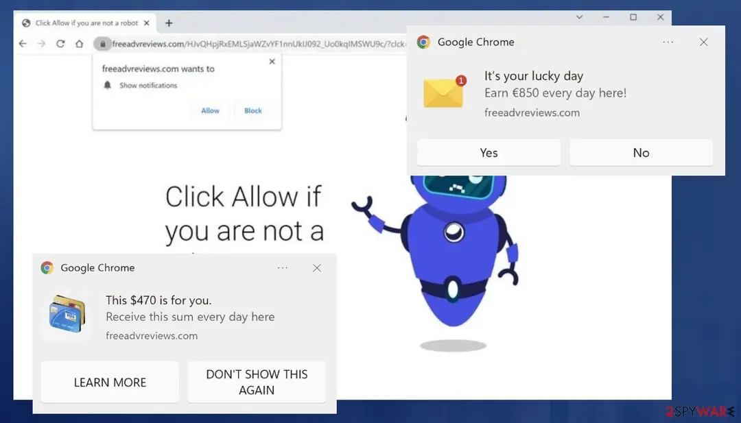Screenshot of Freeadvreviews.com: freeadvreviews adware