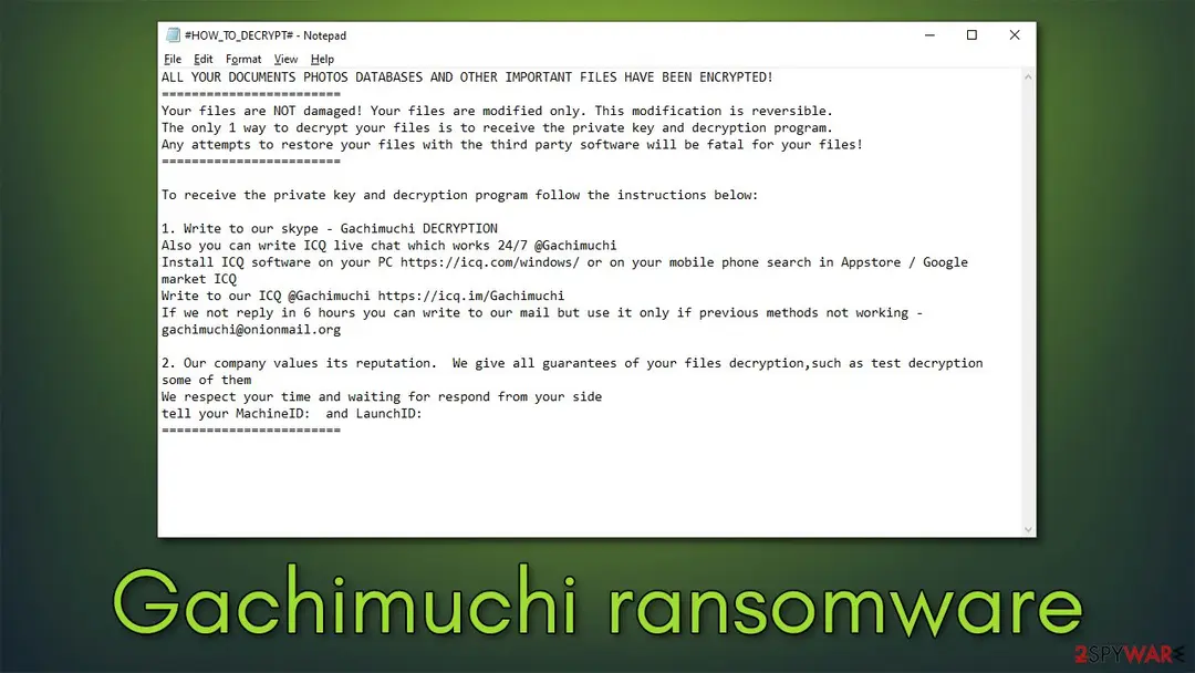 Gachimuchi virus: gachimuchi ransomware virus