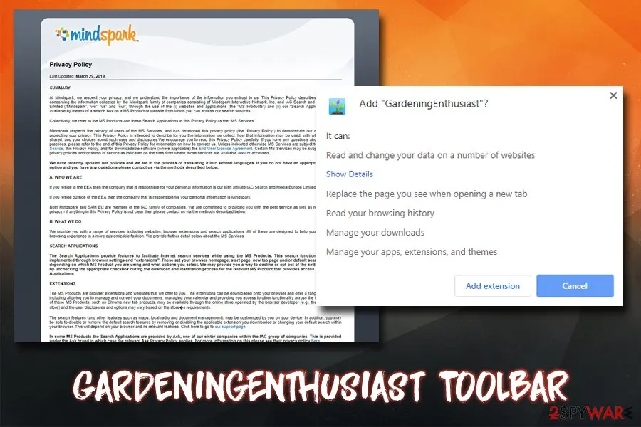 GardeningEnthusiast Toolbar: gardeningenthusiast privacy policy information tracking