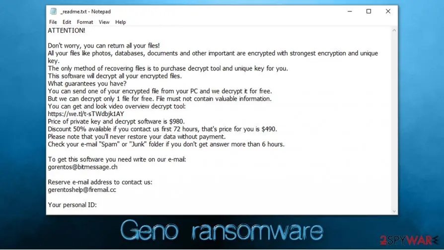 Geno ransomware: data locker stop variant
