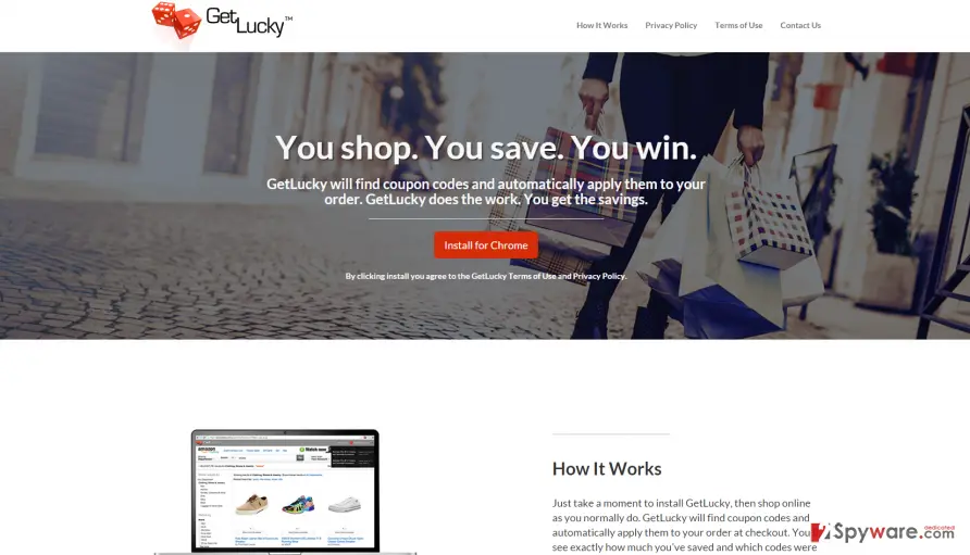 Screenshot of GetLucky ads: getlucky