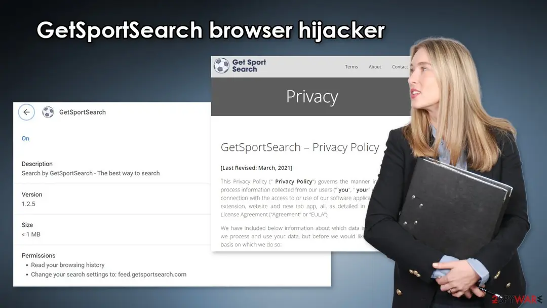 Screenshot of GetSportSearch: browser hijacker