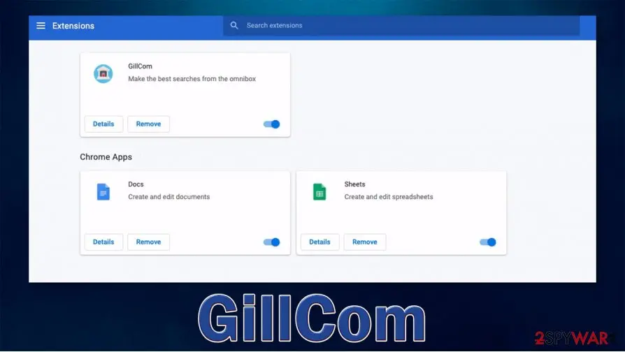 GillCom: browser hijacker extension