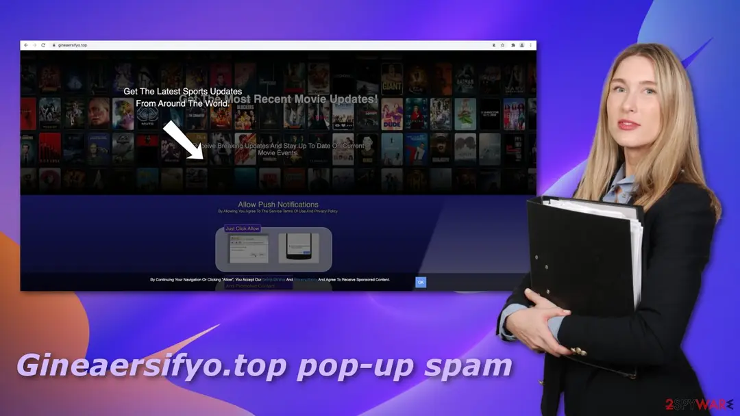 Gineaersifyo.top: gineaersifyo top pop up spam