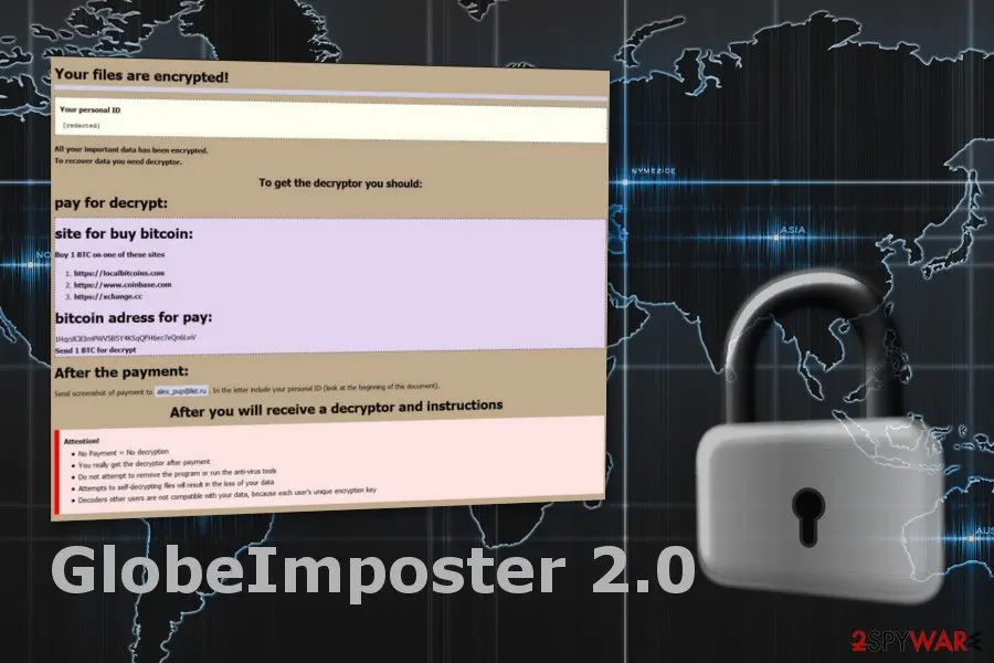 GlobeImposter 2.0 ransomware virus: globeimposter 2 0 ransomware virus