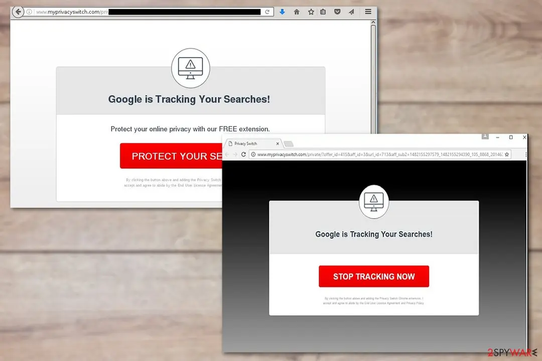 Turn Off Search Tracking" ads: google is tracking your searches virus