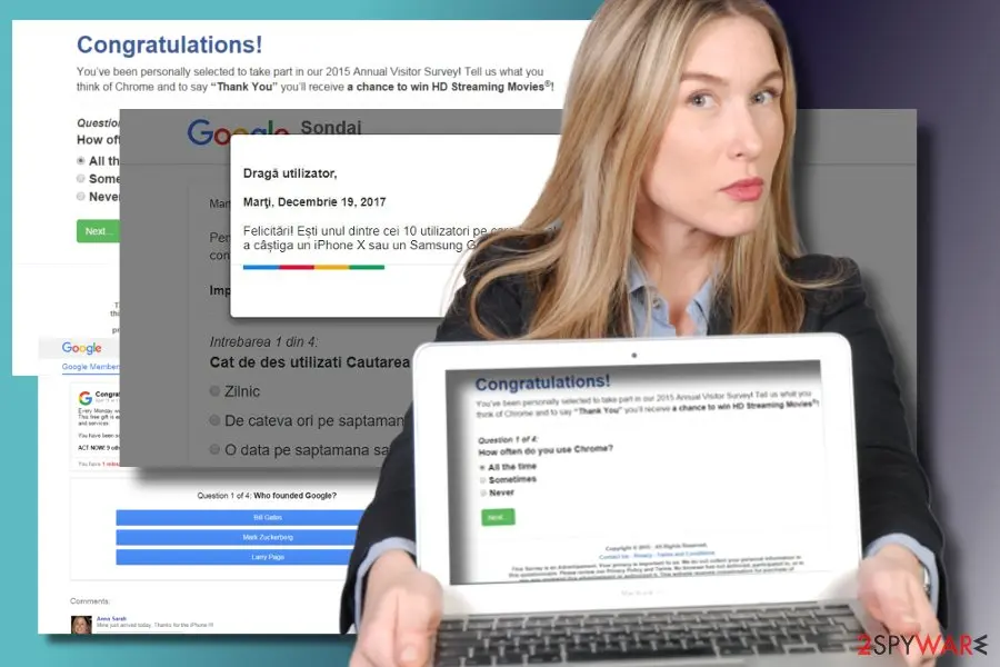 Google Survey" scam: google survey pop up ads