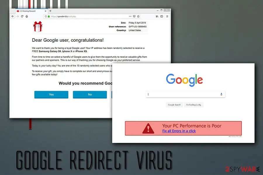 Google virus: variant redirect virus