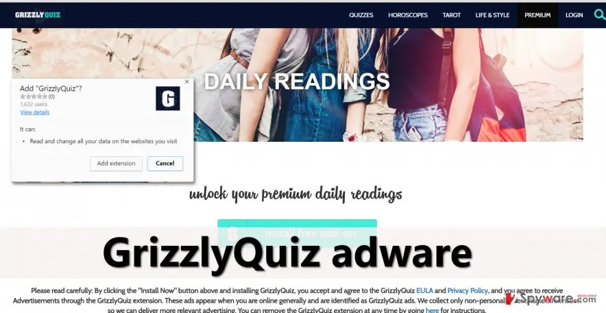 GrizzlyQuiz ads: grizzlyquiz virus