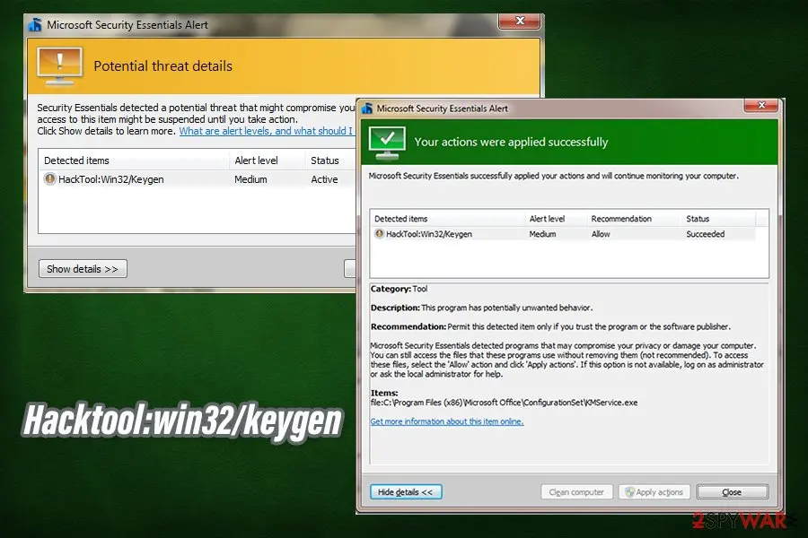 Hacktool:win32/keygen: hacktool win32 keygen virus malware