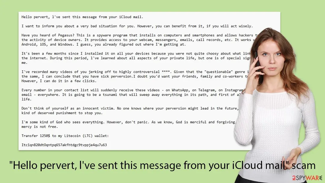 Hello pervert, l've sent this message from your iCloud mail" scam: hello pervert lve sent this message from your icloud mail scam fake extortion email