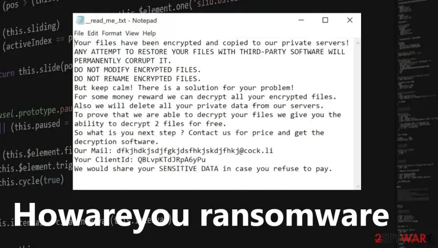 Howareyou ransomware, .howareyou virus: howareyou ransomware