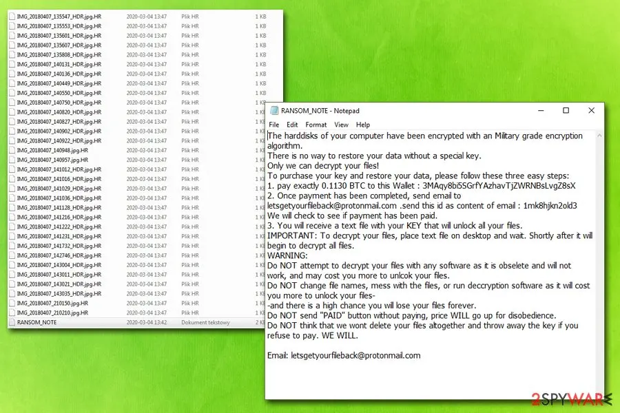 HR ransomware: files destroyed