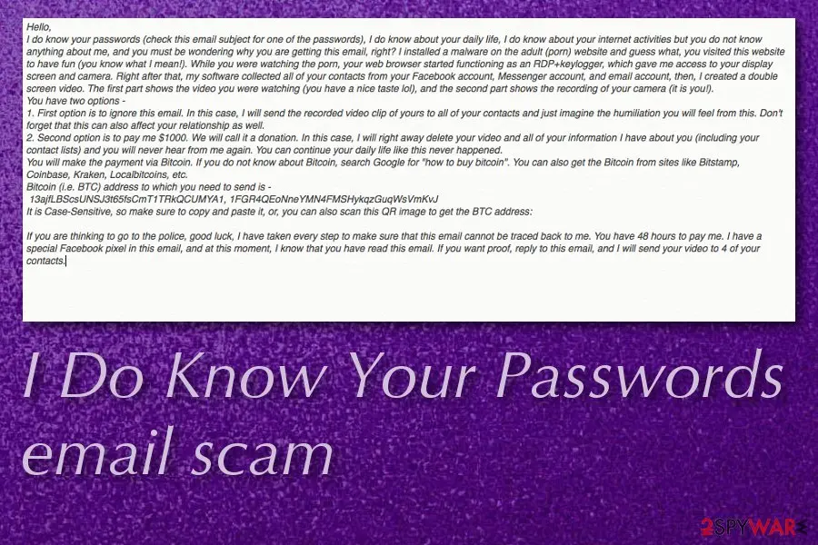 I Do Know Your Passwords: i do know your passwords email scam