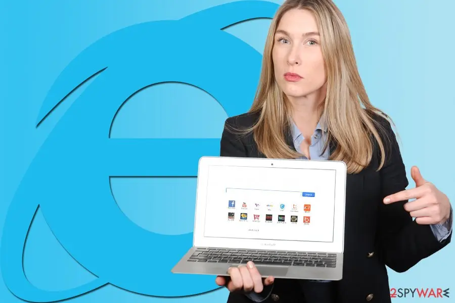 IE redirect virus: screenshot