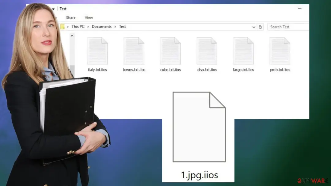 Screenshot of Iios ransomware: virus