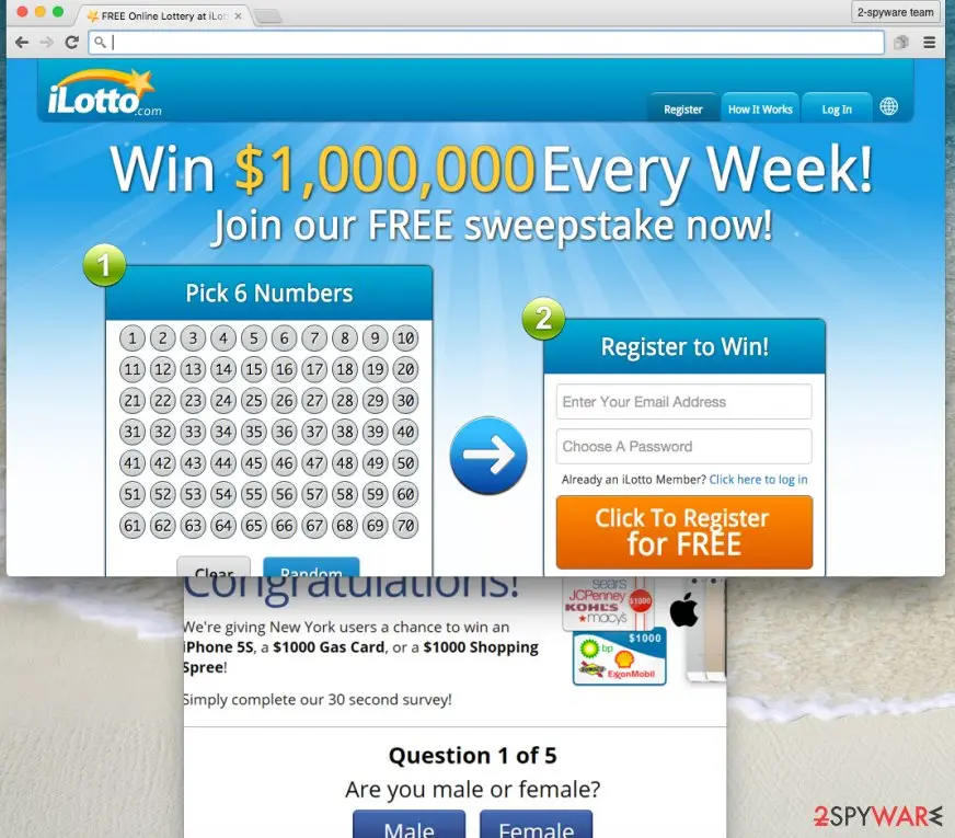 Screenshot of iLotto: ads