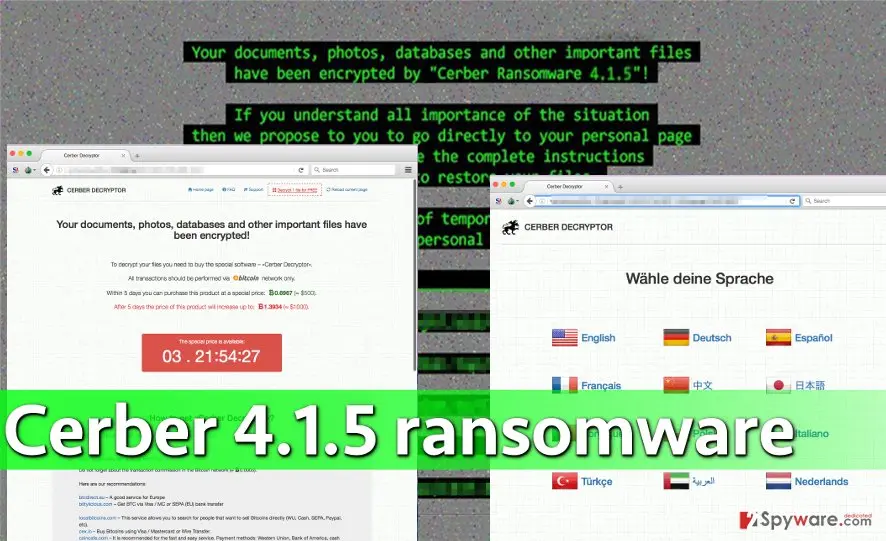 Cerber 4.1.5 ransomware virus: image of cerber 4 1 5 ransomware virus