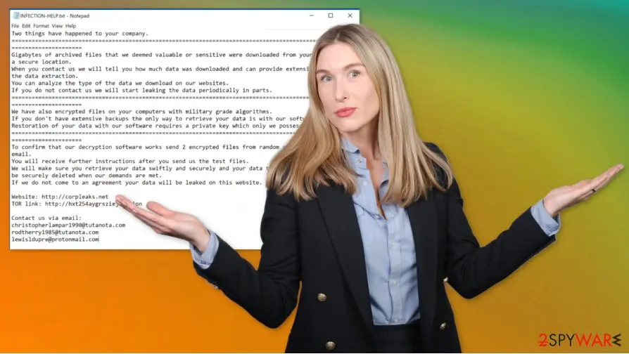 INFECTION ransomware: infection cryptovirus