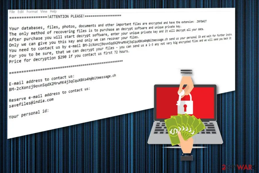 Screenshot of INFOWAIT ransomware: screenshot