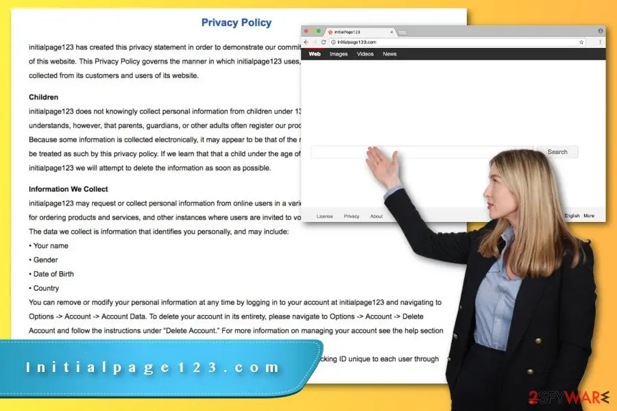 Screenshot of Initialpage123: com virus